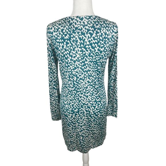 Diane Von Furstenberg Reina Long Sleeve Shift Dress 100% Silk Classic Size 8 - Picture 7 of 14
